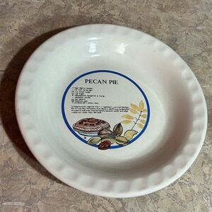 Vintage 10” Ceramic Pecan Pie Dish